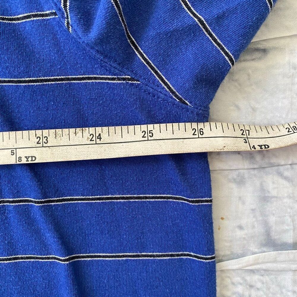 Bugle Boy men 2XL short sleeve cotton blend 2 button collar polo blue stripe - Picture 7 of 8